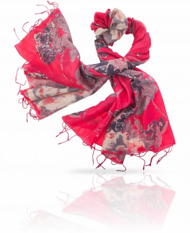 Палантин Женский S30-JEWEL.FLOWER/CORAL